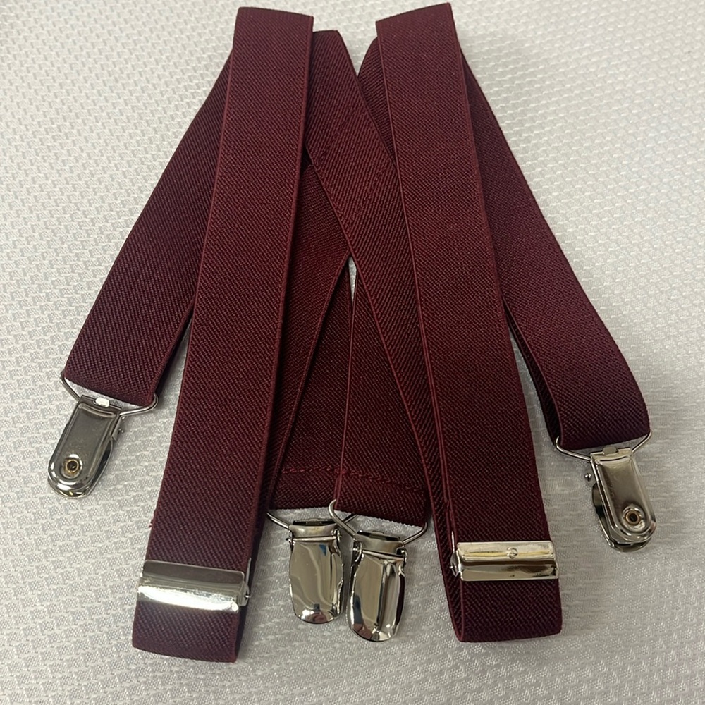 Tuxedo Park Suspenders. Adjustable from 26 inch to 42 inch. 1 inch wide.